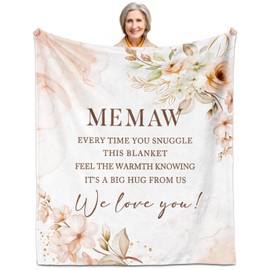BDASWLY Memaw Gifts, Gifts for Memaw, Memaw Birthday Gifts, Memaw Blanket 60" x 50", Memaw Gifts for Grandma, Memaw Gifts from Grandchildren, Memaw Gifts for Mother's Day, Memaw Gifts for Christmas