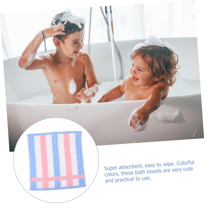 FRCOLOR 3Pcs Soft Cotton Washcloths Quick Drying Face Towels Striped