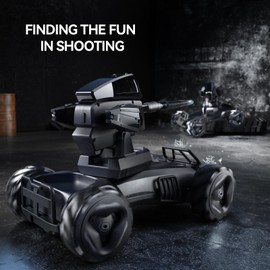 Veeniix V997 RC Monster Truck with Mecanum Wheels: 4X4 Large Off-Road Water Bullet Battle Car for Kids 14+, 3 in 1 STEM Car, AI Learning & Programming & Ready-to-Play,120Mins Play Time (Black)