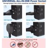 NEWVANGA Travel Adapter with USB C, Universal All in One