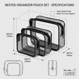 4pcs Beauty Case Trasparente Borsa da Viaggio per Cosmetici Impermeabili TSA Borsa viaggio per il trasporto di liquidi Beauty Case per Donna/Uomo
