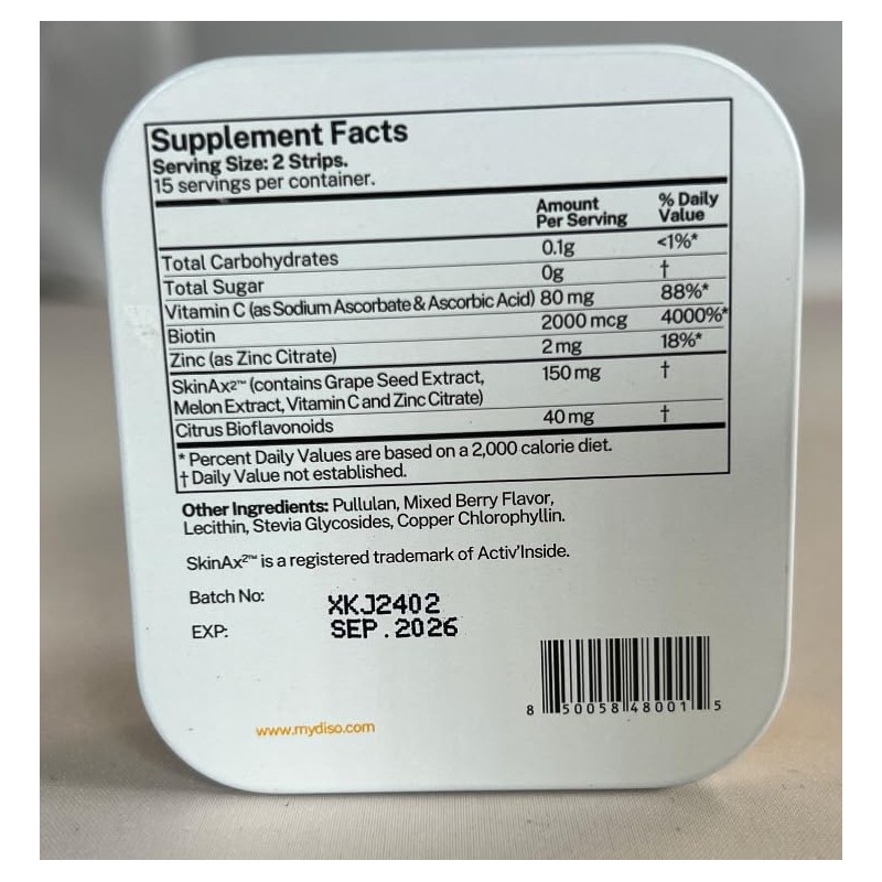 DISO - Collagen Boost - Dissolvable Oral Supplement Strips, Mixed