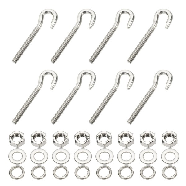 PATIKIL M8 Stainless Steel Eye Bolt, 8 Set Hook Eyelet