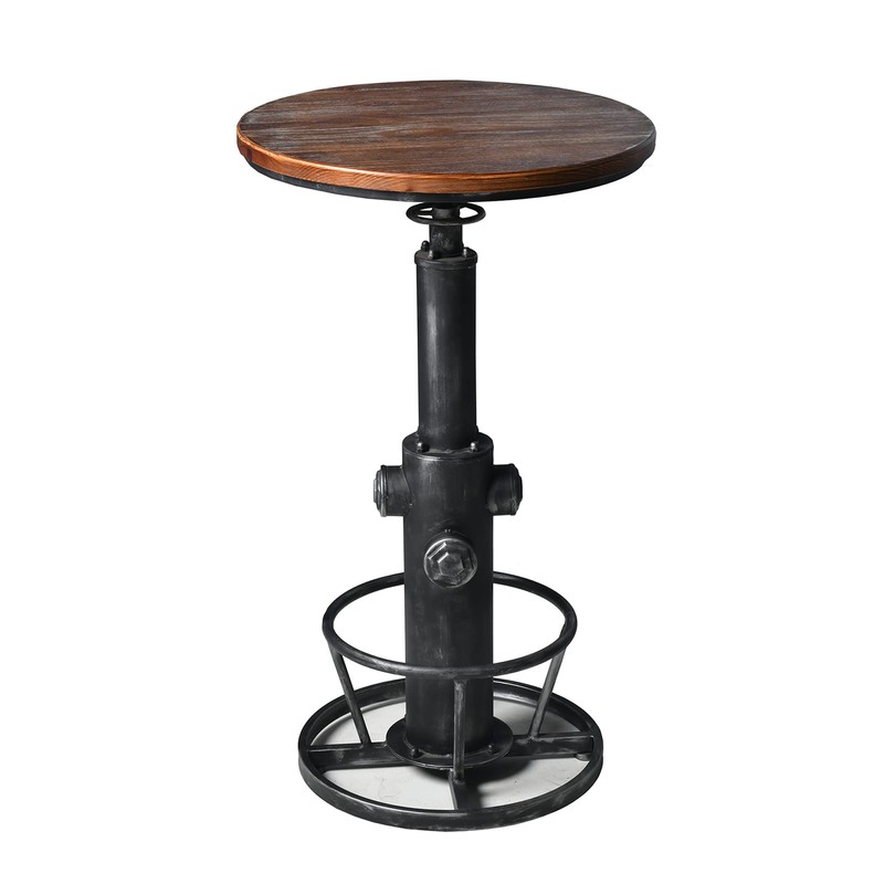 Topower Industrial Bar Table 38.58-48.43" Adjustable Pub Table Kitchen Dining
