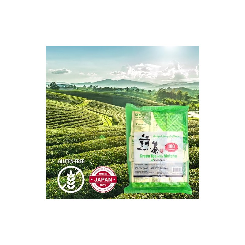 MAEDA-EN Té Verde Sen-Cha Con Matcha (100 Bolsitas) En Polvo,