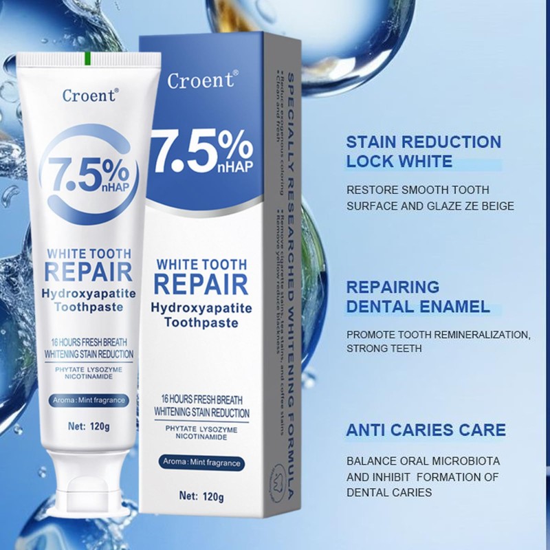 7.5% Hydroxyapatite Toothpaste,Enamel Repair & Whitening,Natural Sensitive Teeth Toothpaste for