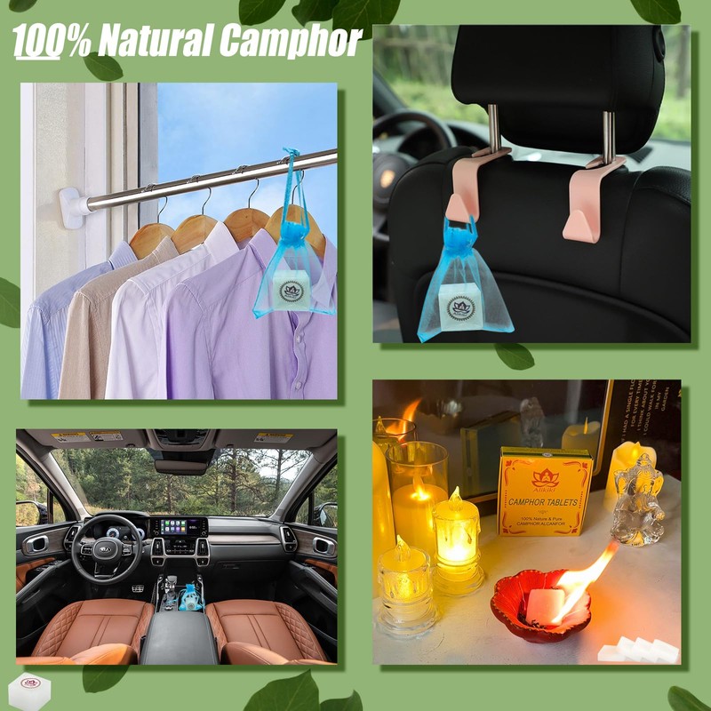 100% Pure Natural Camphor Tablets - (140 Gram,18 Tablets) Camphor