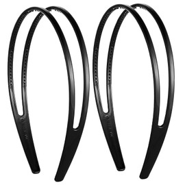 2 Pieces Black Headband, Plastic Flex No Pressure Headbands, Double Row Teeth Comb Headband, Simple Skinny Hair Accessories for Women Girls Daily Dating Decorations
