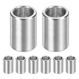 M METERXITY 8PCS M7 304 Stainless Steel Spacers 7mm ID x 10mm OD x 15mm l Metal Screw Standoff Bushing Plain Finish Round Spacer 304 Stainless Steel for Screws Bolts Silver