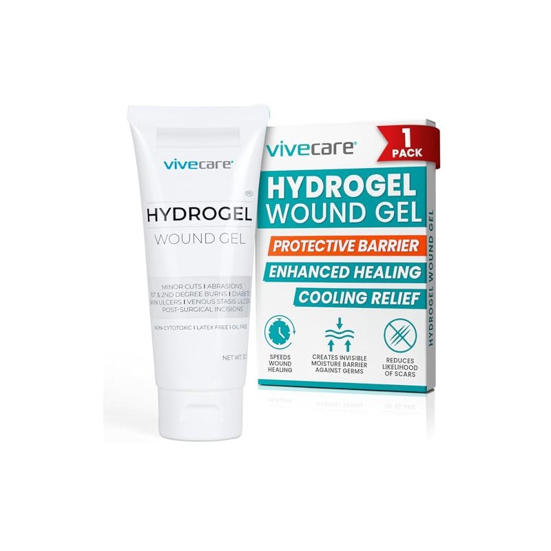 ViveCare Hydrogel Wound Dressing - Soothing Healing Gel for Wounds