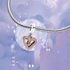 Generic Sparkling Freehand Heart Dangle Charm for Bracelets Necklaces,925 Sterling