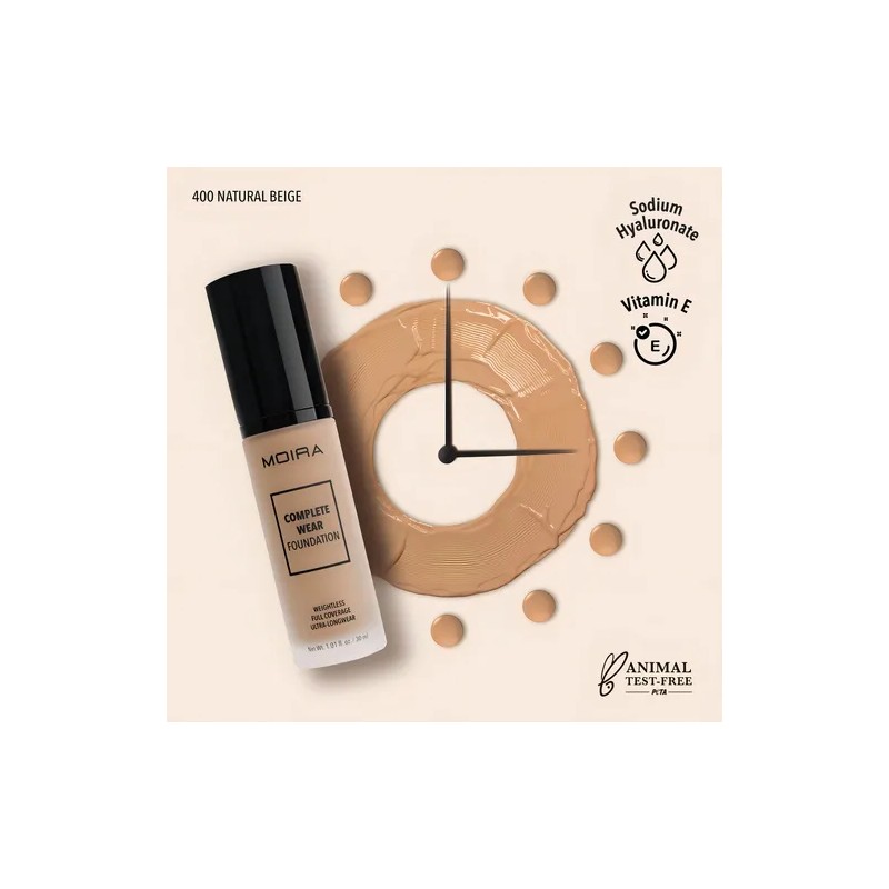 Base de maquillaje líquida Moira Complete Wear Foundation Complete Wear
