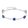 Inpasne Sapphire Bracelet for Women 925 Sterling Silver Princess Cut
