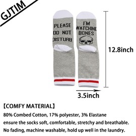 JTOUK Crime Drama TV Series Inspired Socks Please Do Not Disturb I’m Watching TV Show Birthday Gift for Crime TV Show Lover (Watching Bone EU)