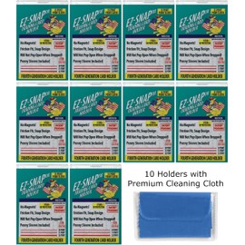 10-Count Pro-Mold 35pt EZ-Snap Trading Card Holders Holds Sleeved Card UV Protection CH35SA with Cleaning Cloth