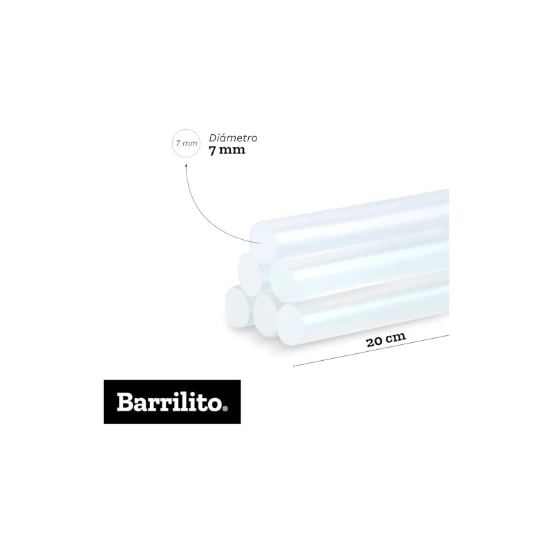 Barrilito Barras de silicón, 7mm x 20cm BS720