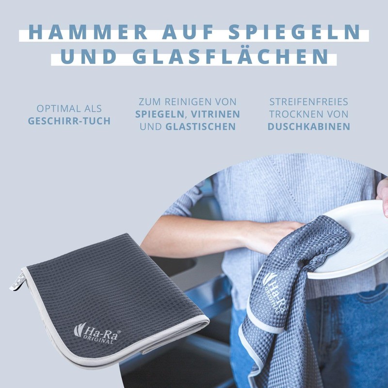 Ha-Ra Hammer Cloth Grey 67 x 50 cm I Microfibre
