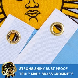 XIFAN Premium Nylon Argentina Argentinian Flag 3x5 Outdoor, Double Sided Embroidered Image, Heavy Duty 210D Nylon Argentinian National Country Flags, with Sewn Stripes/4 Stitch Hemming/Brass Grommets