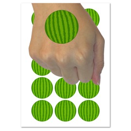 Whole Watermelon Temporary Tattoo Water Resistant Fake Body Art Set Collection - 54 1" Tattoos (1 Sheet)