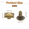 sourcing map 100 Set Square Pyramid Rivet 6mm Leather Rivets