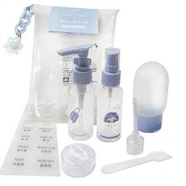 ( ) Manmul Travel Compact Cosmetic Dispensing Container 4-Piece Pouch / ( )만물 여행용 컴팩트 화장품 소분 용기 4종 파우치