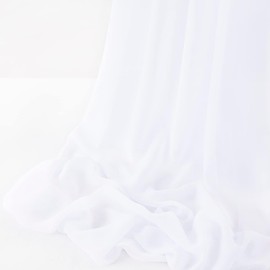 MLMW White Chiffon Fabric by The Yard 10 Yards 60" Wide Wedding Arch Draping Fabric Sheer Material for Party Backdrop Arch Ceiling Decor