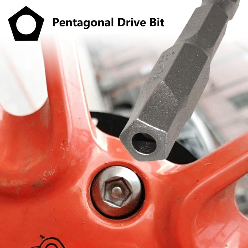 Bestgle 10 Pcs Magnetic Pentagon Head Screwdriver Bits Set 1/4