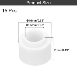 QUARKZMAN 15pcs Ceramic Insulator Bead 8.5mm x 16mm x 11mm Electronic Wire Bundle Insulation Heat Protection Round Shaped Ceramic Tube for Cable Bundle Wire Protection
