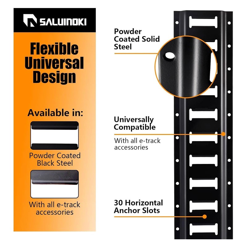 SALUINOKI 2ft E Track Rails 4 Pack Tie Down Etrack