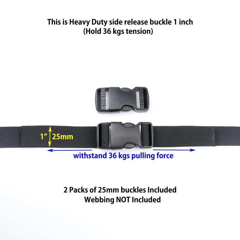 Ahijklmn Quick Side release buckles 25mm Plastic Clips Backpack Replacement