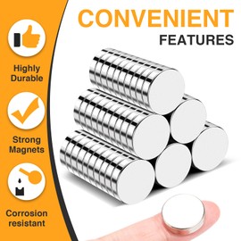 TRYMAG Neodymium Magnets, 15x2mm Round Rare Earth Magnets, 60Pcs Small Strong Refrigerator Magnets, Fridge Magnets for Crafts, Whiteboard, Scientific Models, Dry Erase Board, Office Magnets