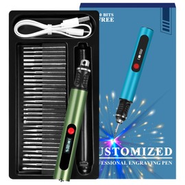 Engraving Pen for All Material, Ultimate Cordless Portable Tool for Artists & DIYers, Portable Rotary Engraver Machine for Jewelry Wood Glass Stone Carving - Engrave 60+ Surfaces (Olive Green)