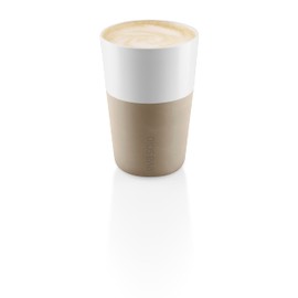 Eva Solo | 2 Cafe Latte tumblers Pearl beige |Silicone-coated for a secure grip | Pearl beige