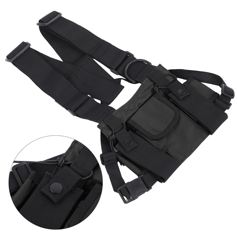 Chest Pack Adjustable Multi Pocket Functional Harness Front Vest Rig