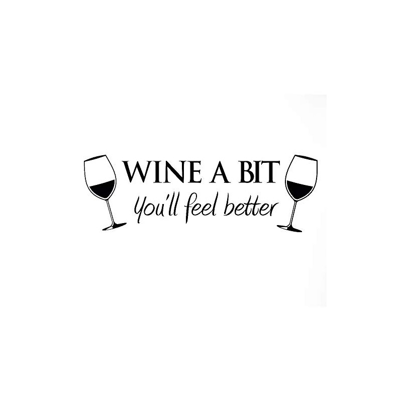 WINE A BIT KITCHEN Vinyl Wall Quote Sticker BY Cols