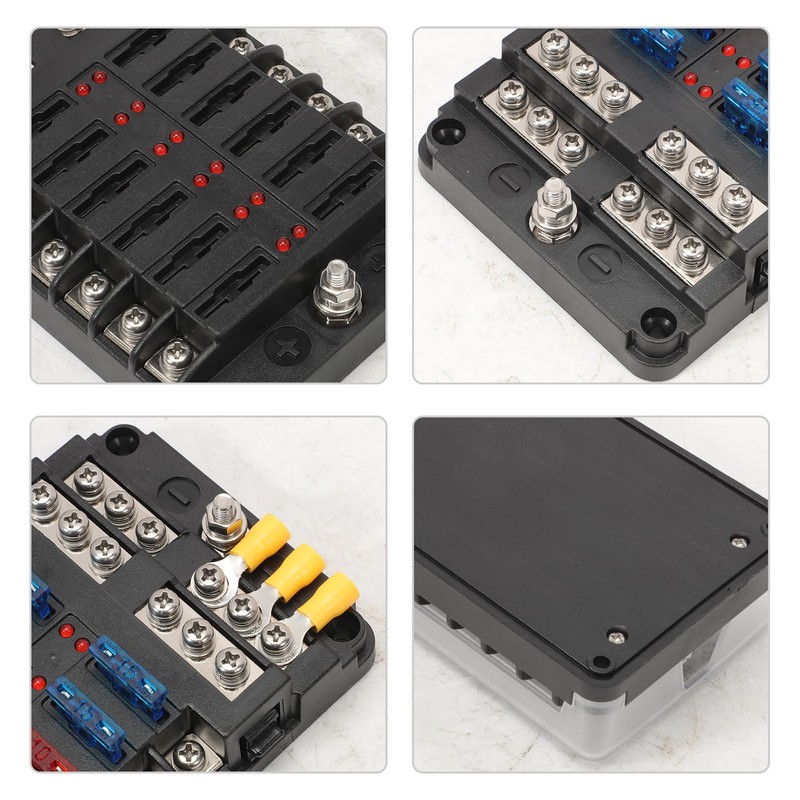 ZEALfix 12 Compartment Car Fuse Holder Fuse Box for Motorhome