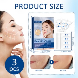 120 Stück Face Lifting Tape,Facelifting Aufkleber,Unsichtbares Face Lifttape Invisible,V-Förmiges Facelifting Tape,Geeignet zum Straffen Schlaffer Haut im Gesicht,am Hals und an den Augen