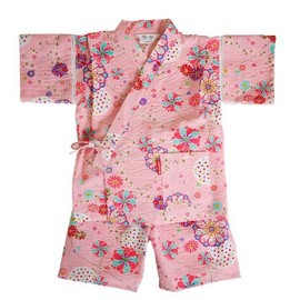Watanosato Cotton Sato Ripple Fabric Jinbei Jinbei, Children, 90, 100, 110, 120, 130, 140, 150, Pink