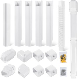 KuriProtect 3" 10Ft PVC Decorative Line Set Cover Kit - Protection for Mini Split, Central Air Conditioner & Heat Pump(White)