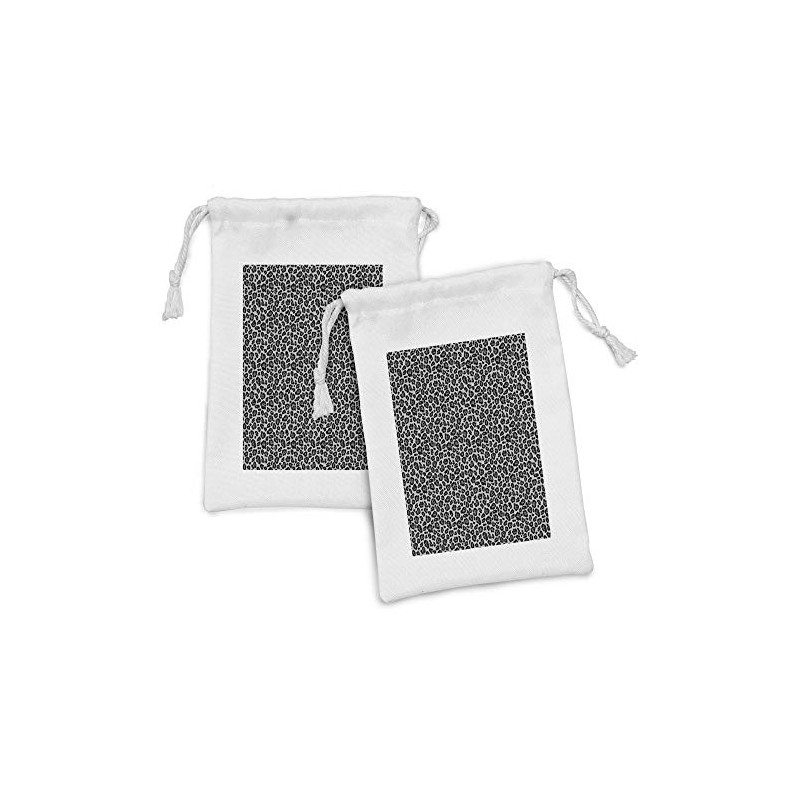 Lunarable Snow Leopard Fabric Pouch Set of 2, Animal Skin