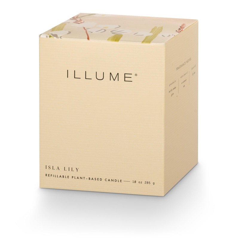 Illume Beautifully Done Refillable Boxed Glass Candle, Isla Lily