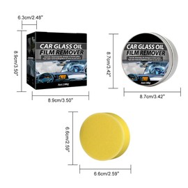 Zcargel Car Cleaning Cream, Universal Car Glass Polishing Degreaser Cleaner Glass Oil Film Removing Paste With Sponge Automobile Windshield Cleaning Paste 2Pcs * 100G