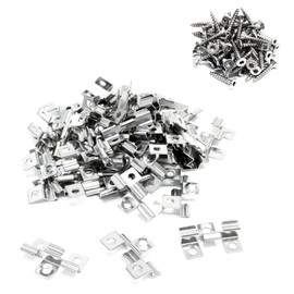 XPOtool Set of 50 Stainless Steel Clips 7 mm, 60 x Six-Round Screws 3.5 x 20 mm T15 for Mounting Decking with 7 mm Groove