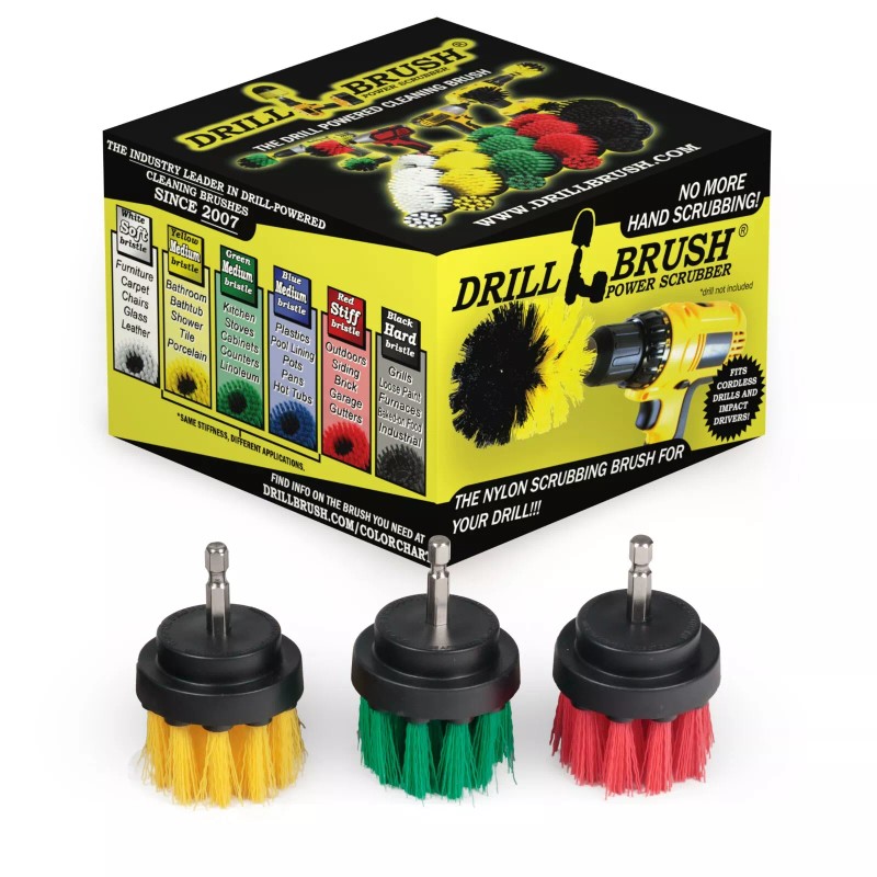 Drillbrush Drill Brush Power Scrubber 3 Piece Multi-use 3 piece