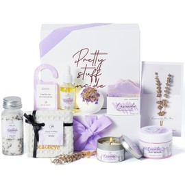 Peacoeye Gifts for Women Spa Gifts Lavender Bath Gift Baskets Relaxing Self Care Gift for Mom Her Sister Wife Auntie Home Bath Kit Care Package Birthday Friendship Gift Ideas