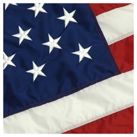 USA-Made Indoor American 3' x 5' Nylon Flag | Pole Hem & Gold Fringe | Sewn Stripes & Embroidered Stars | Elegant Display for Offices, Schools & Ceremonial Use | Durable & Fade-Resistant