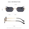 RUNHUIS Retro Rimless Rectangular Sunglasses for Women Men Vintage Hexagon