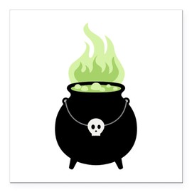 CafePress Witch Cauldron Square Car Magnet 3 X 3 Square Car Magnet, Magnetic Bumper Display