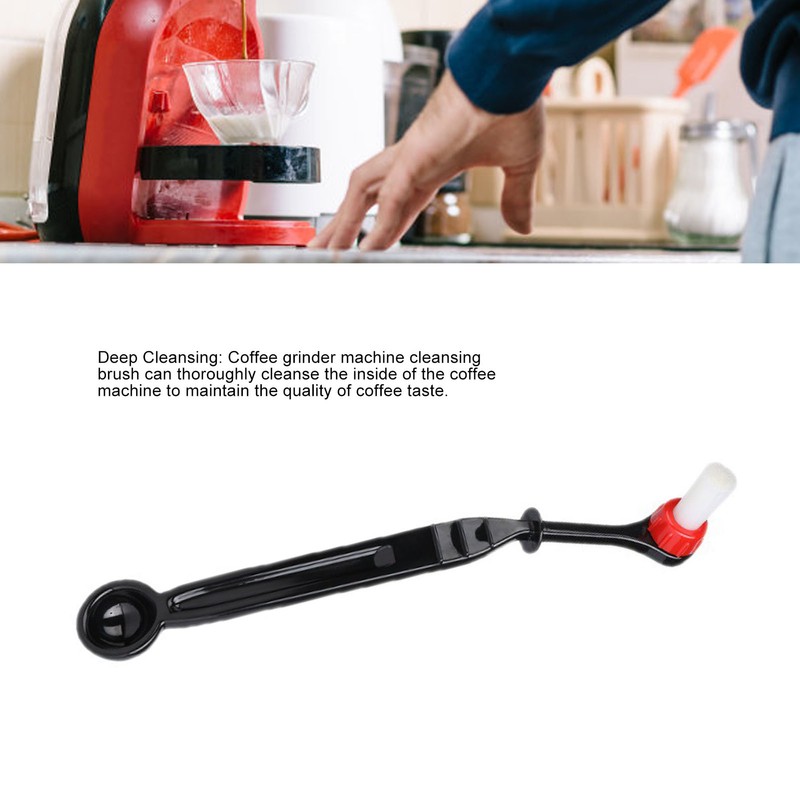 Coffee Machine Cleansing Brush Long Handle Bend Head Nylon Brush