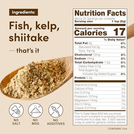 DASHI DASH – Sprinkle-On Umami Seasoning & Japanese Dashi Powder | For Everyday Meals or Light Soup/Broth/Stock | Fish, Kelp & Shiitake | No Salt, No MSG, No Additives | 100g